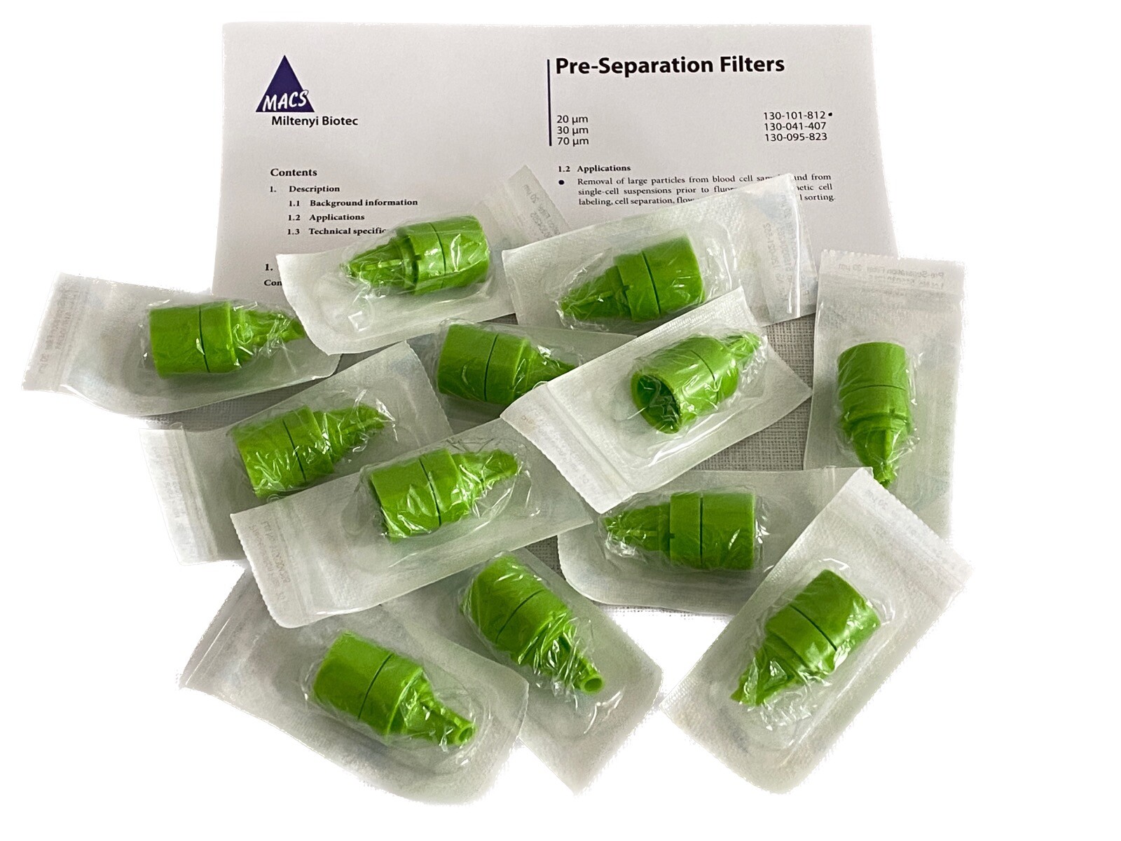 (12 Pcs) MILTENYI BIOTEC MACS 20um Pre-Separation Filters 130-101-812