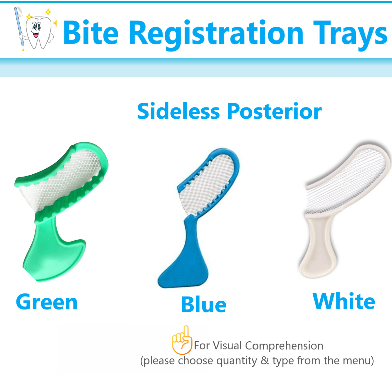 VPS Impression Bite Registration Trays Triple Tray Mold Choose Size, 50-100/PK