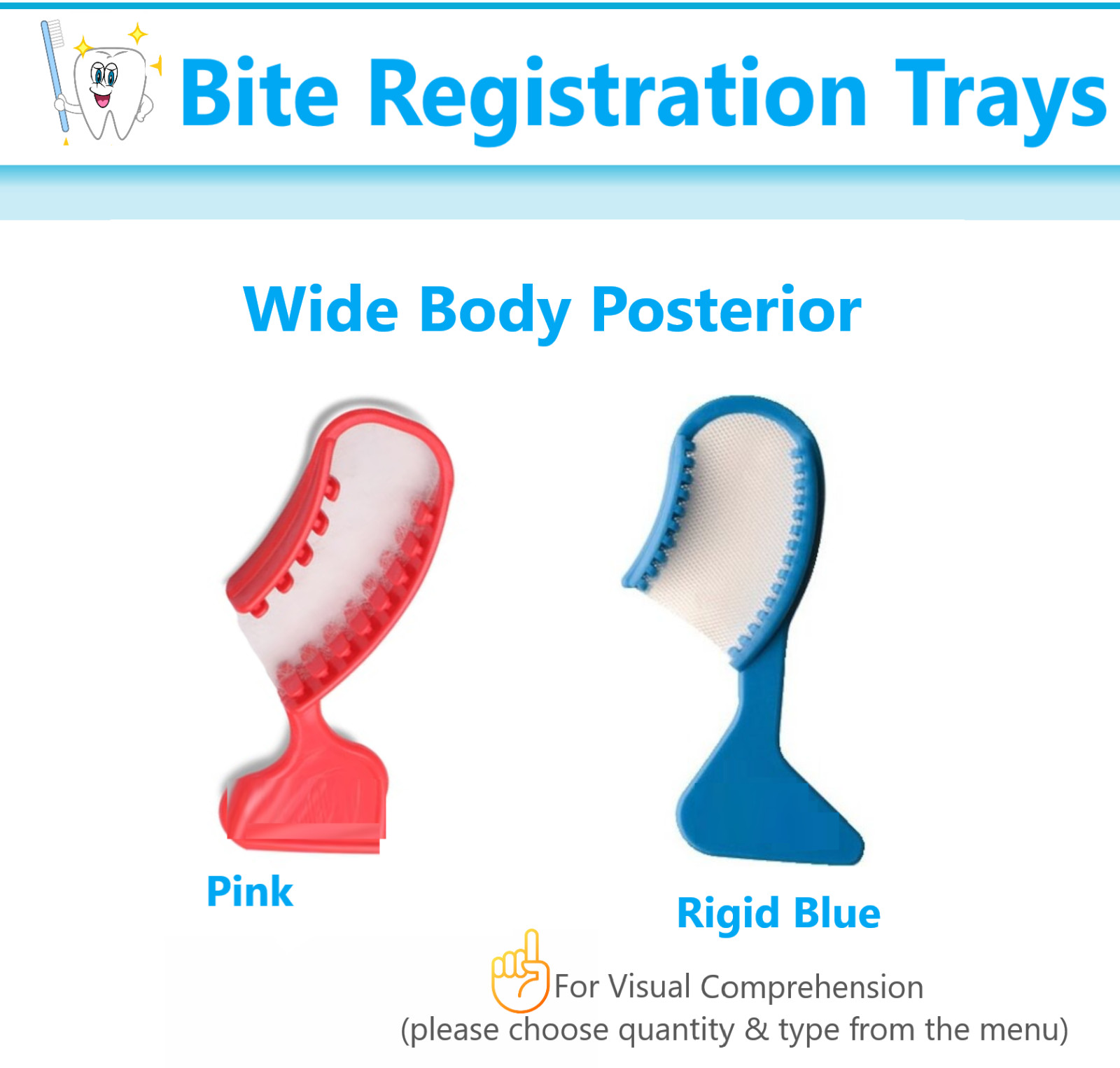 VPS Impression Bite Registration Trays Triple Tray Mold Choose Size, 50-100/PK