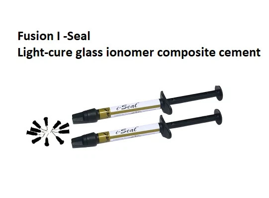 Dental FUSION I SEAL Light Cure GlC Cement Composite 2 x 2gm Pack free shipping,