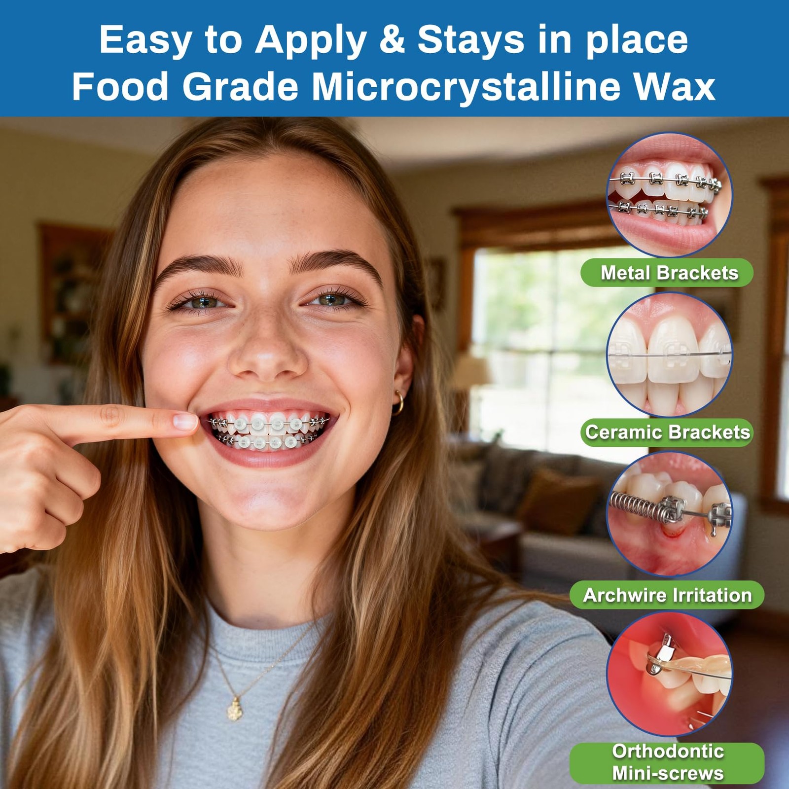 VINSULLA Orthodontic Wax for Braces – 500 Precut Dental 500 Count, White