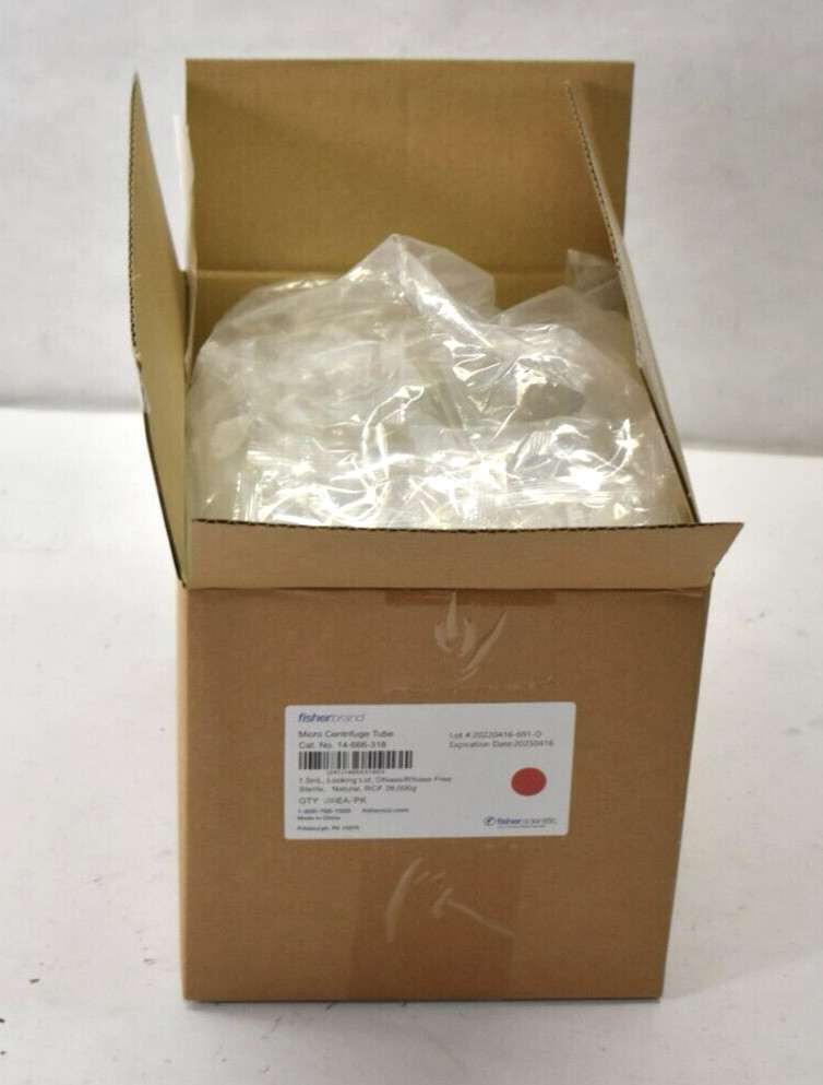 Lot of 100 FisherBrand Microcentrifuge Tubes w Locking Snap Cap 14-666-318