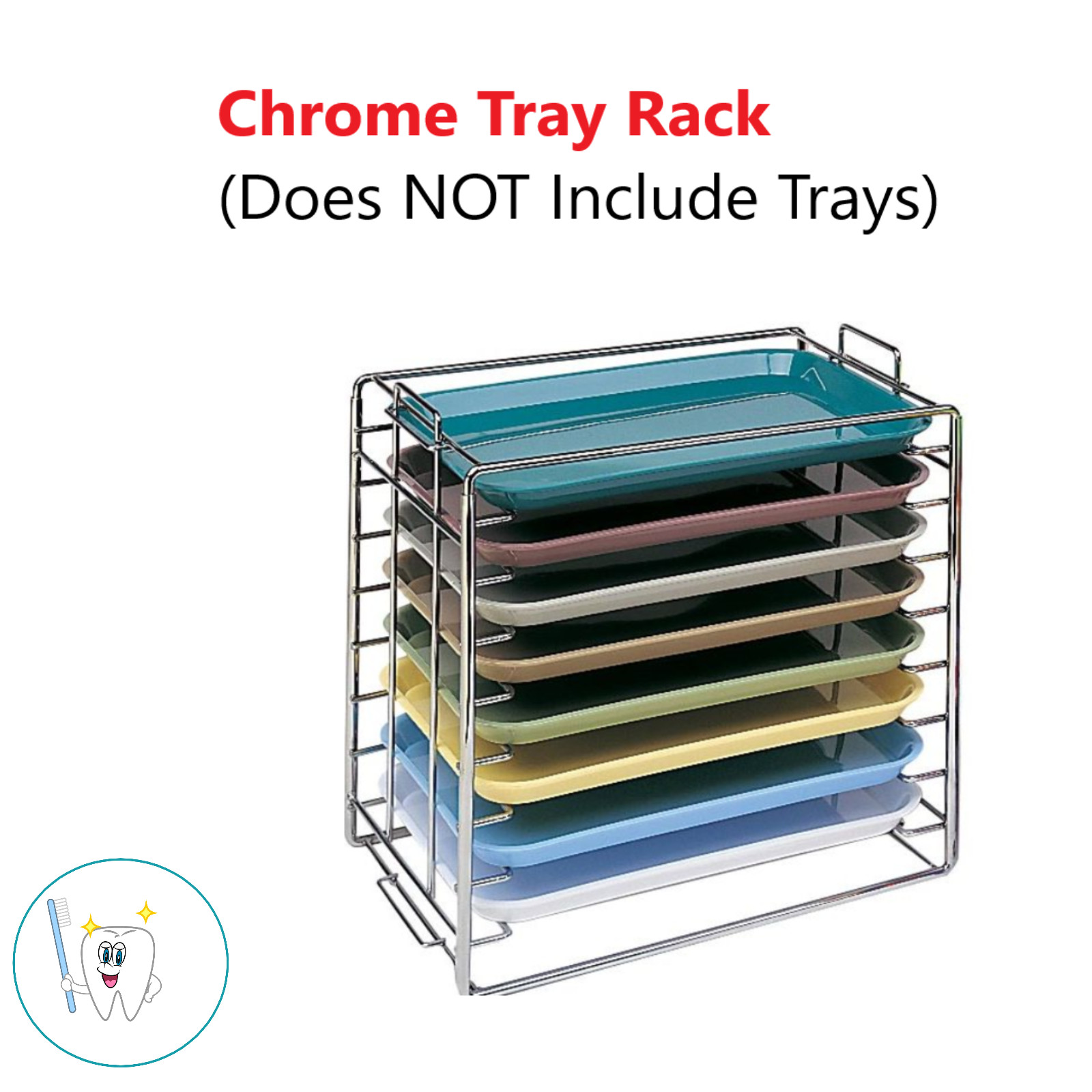 Dental Medical Chromed Steel Instrument Tray Rack 8 for Size B Trays Or B Trays