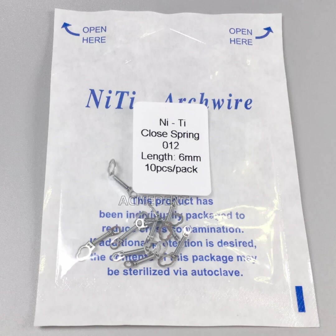 Dental Coil Springs Orthodontic NiTi Closed Coil Spring Eyelet Crimpable Hooks
