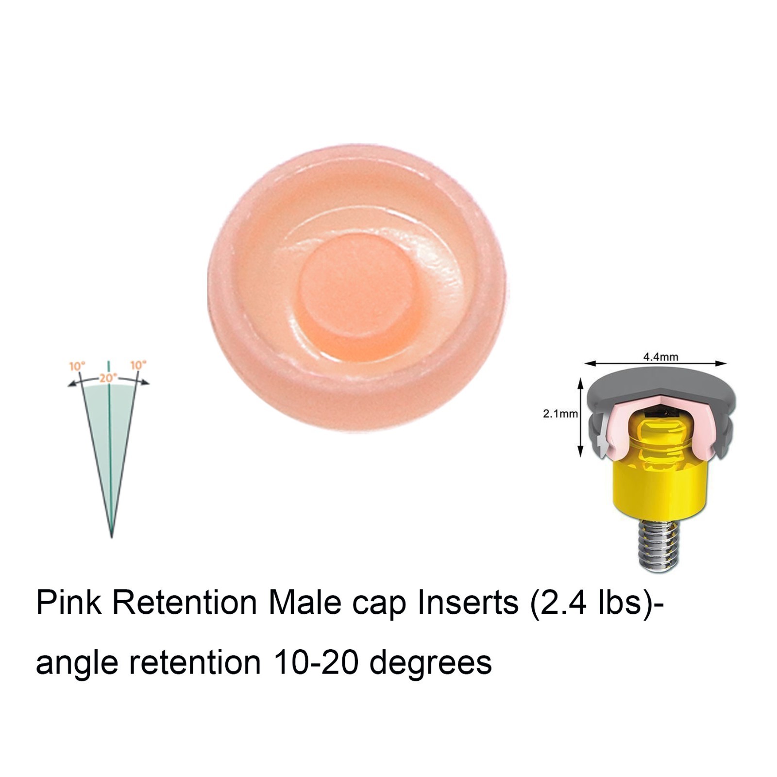 Locator Overdenture Abutment Fit Zimmer Screw-Vent 3.5mm Implant Retention Cap