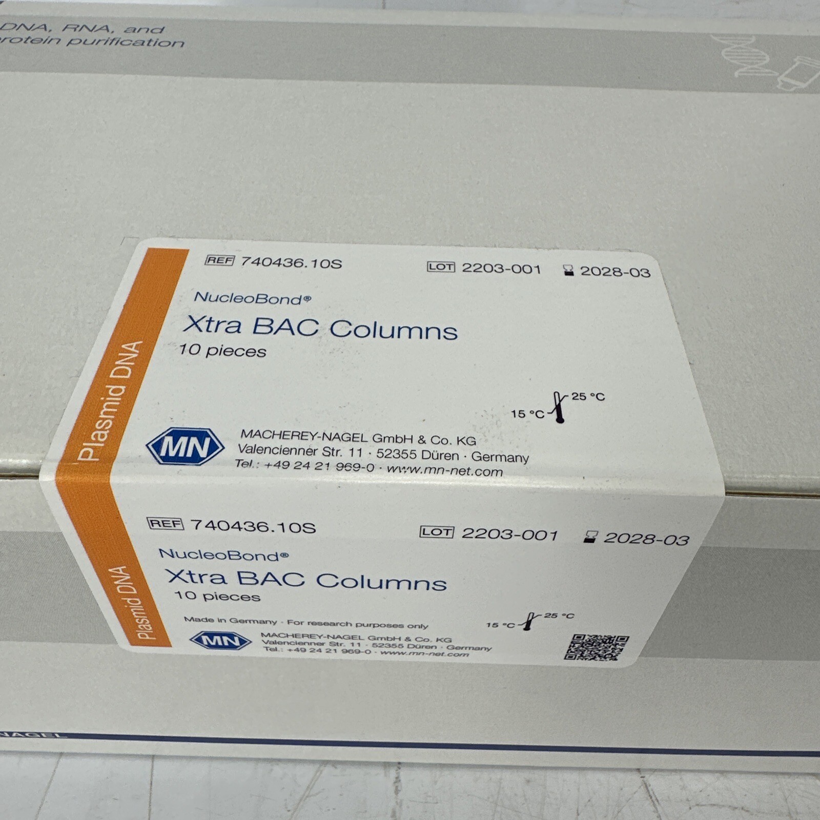 BOX OF 10 Macherey-Nagel 740436.10S NucleoBond Xtra BAC Columns for Plasmid DNA