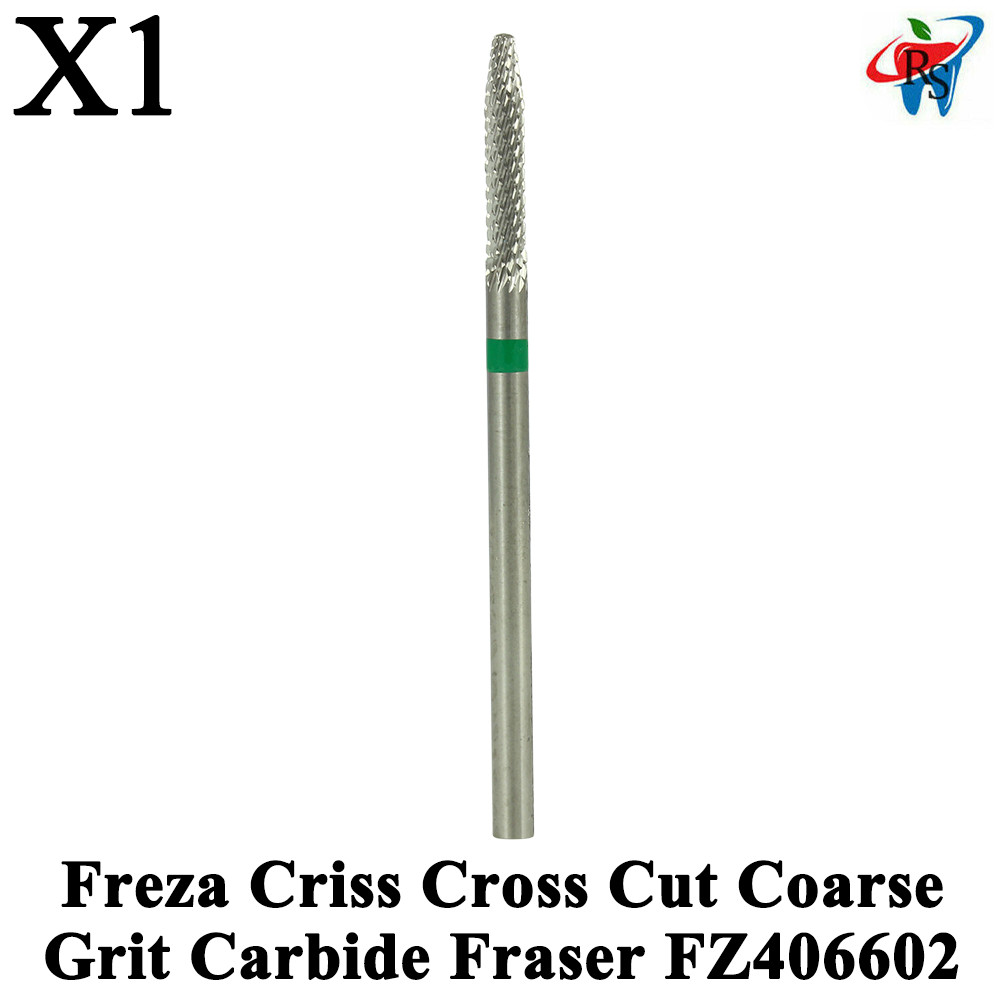 1pcs Dental Freza Criss Cross Cut Coarse Grit Carbide Fraser FZ406602 Ø2.3mm