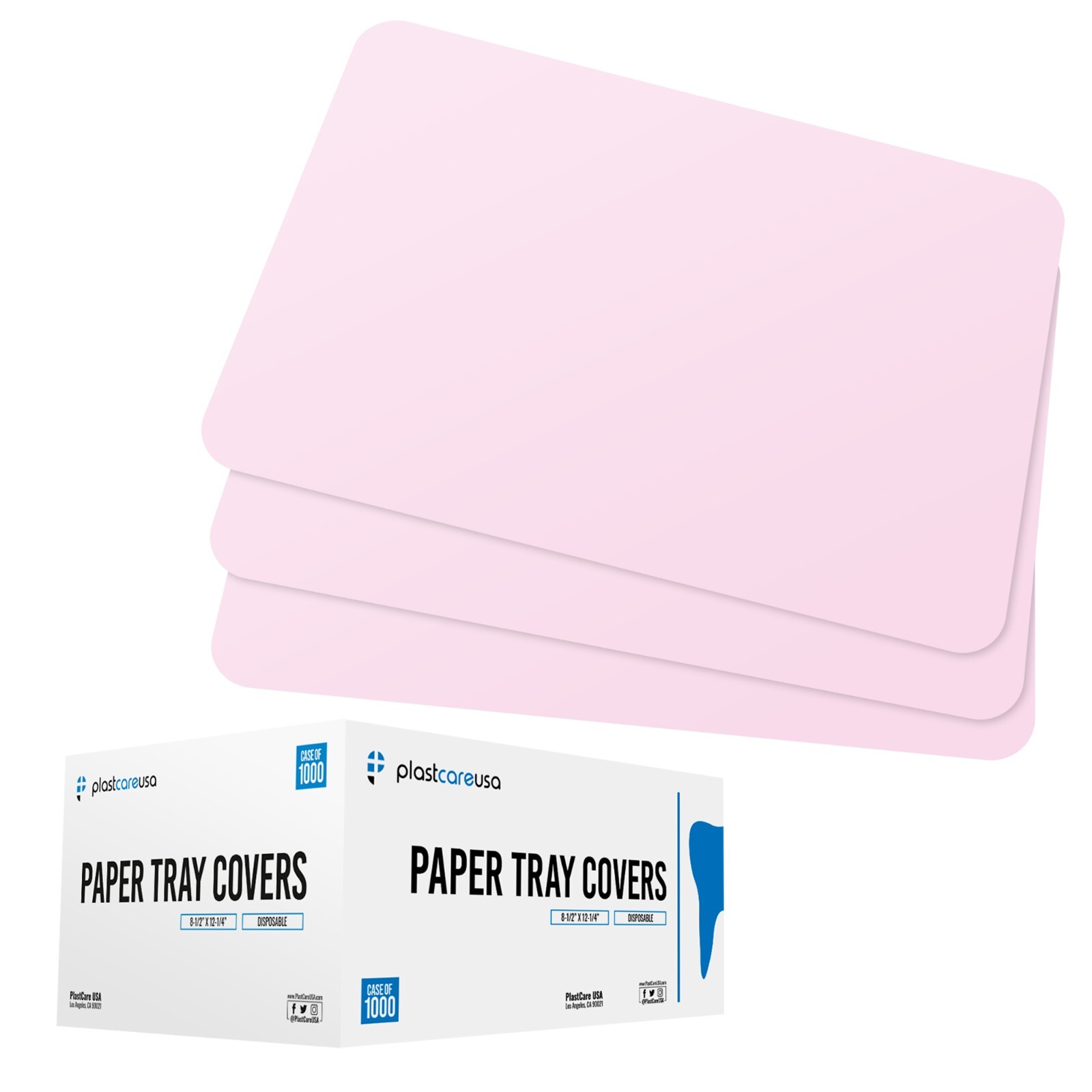 Pink Paper Dental Tray Covers for Size “B” Trays 8.25 “x 12.25”, (Case of 1000)