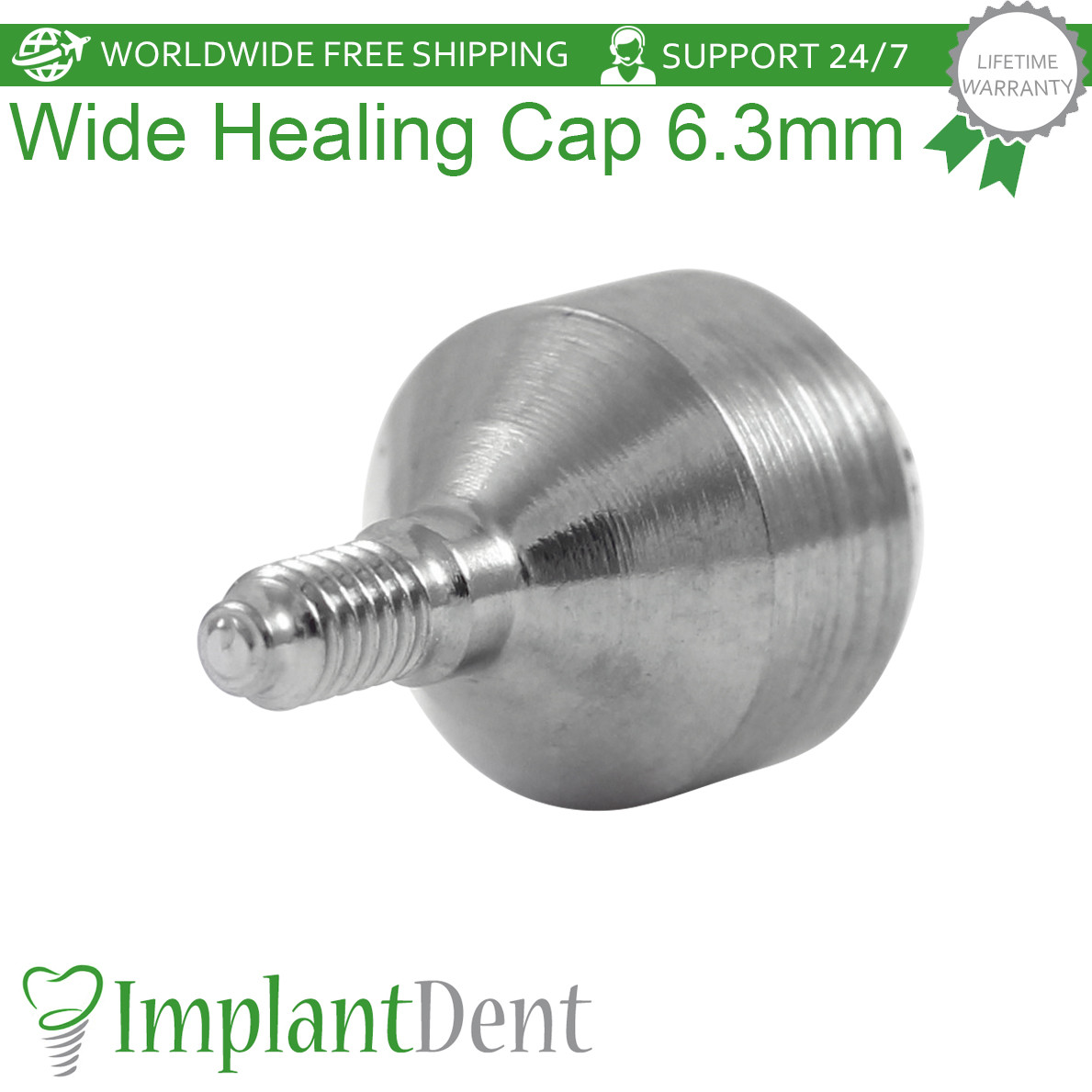 5x Dental Healing Cap 6.3mm Wide Platform Int Hex 2.42mm Dentistry Tool