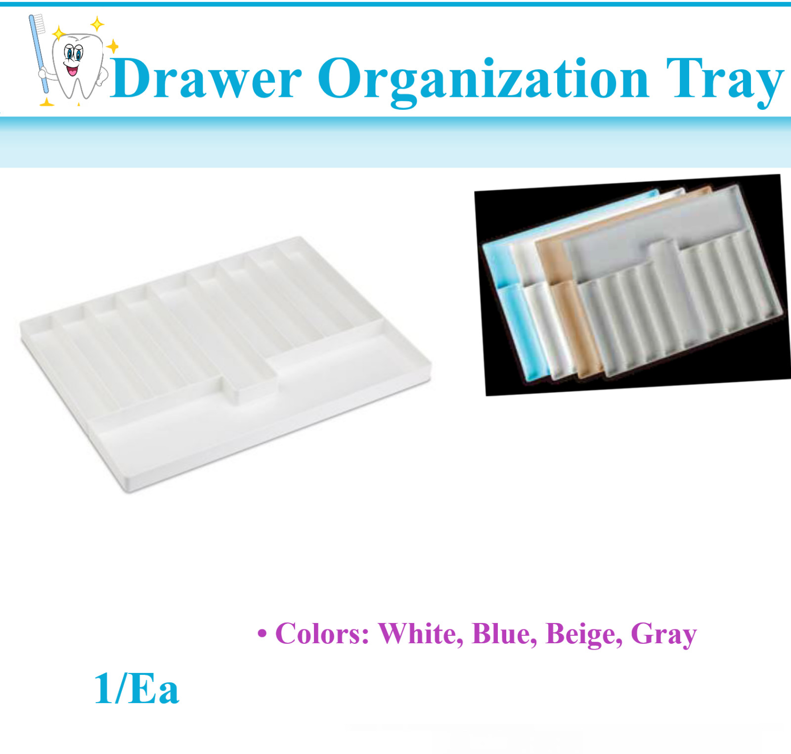 Dental Instruments Supplies Drawer Organization Tray Storage 16″W x 12-3″ ⁄ 16D