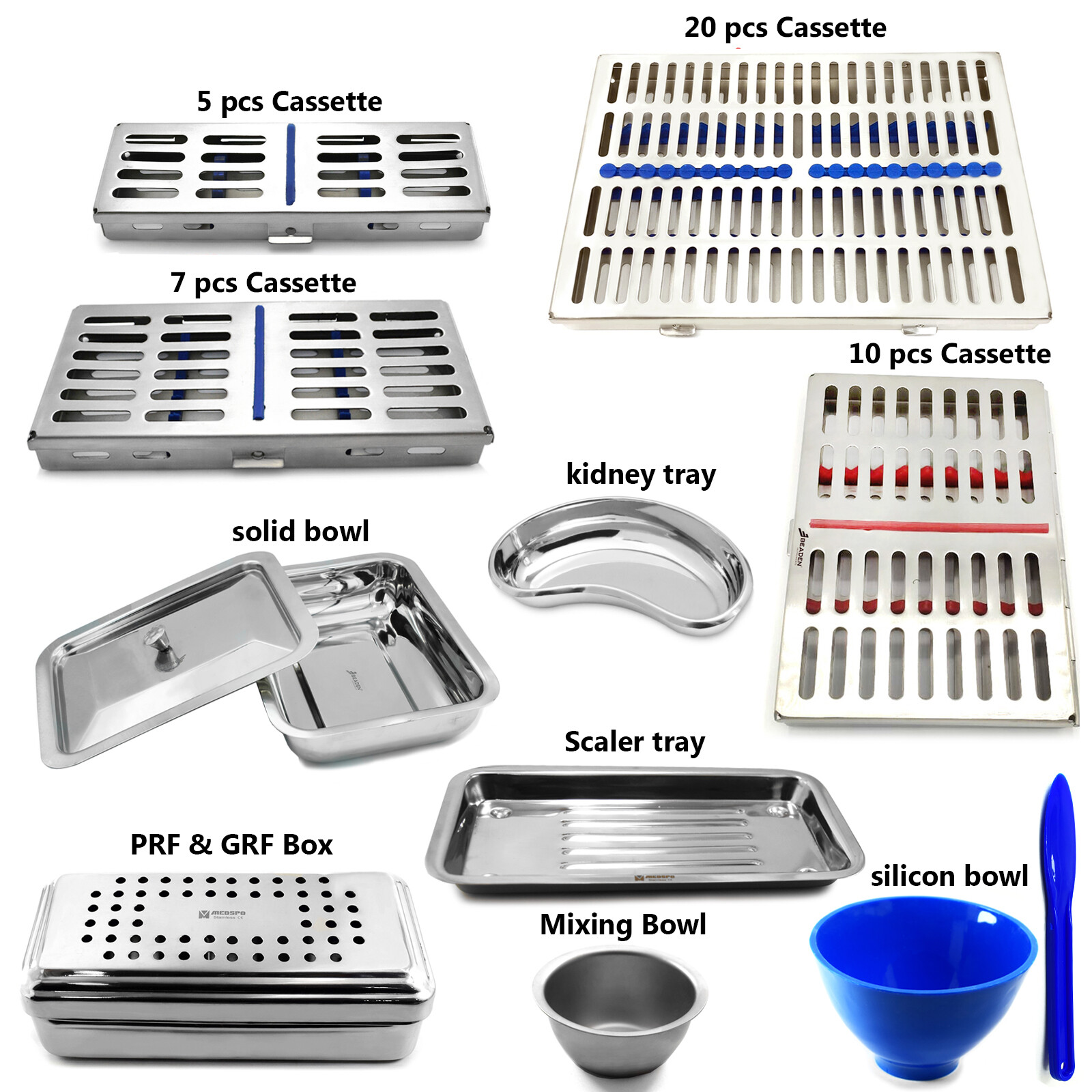 Dental Sterilization Cassetes Scaler Tray Amalgam Mixing Bowl PRF GRF Box Fibrin