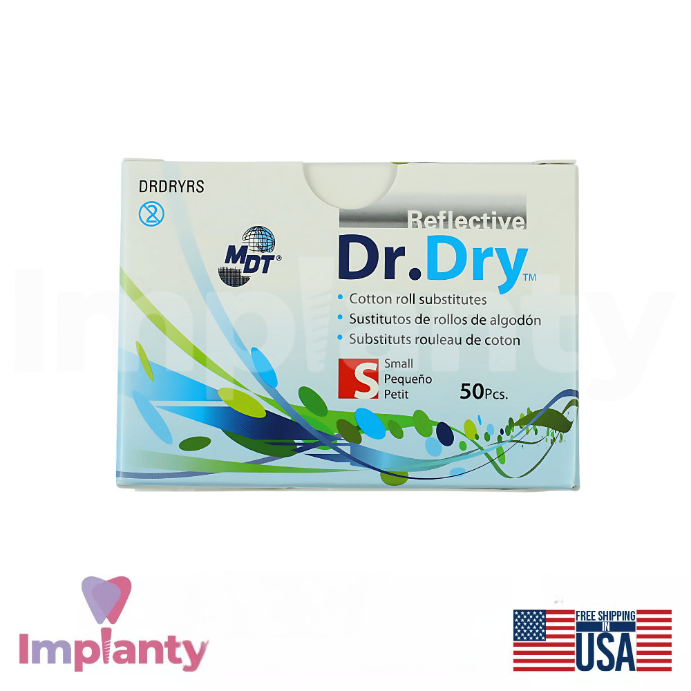 1x Dental Dr.Dry Cotton Roll Substitute Reflective Pads 50pcs Absorbs Saliva