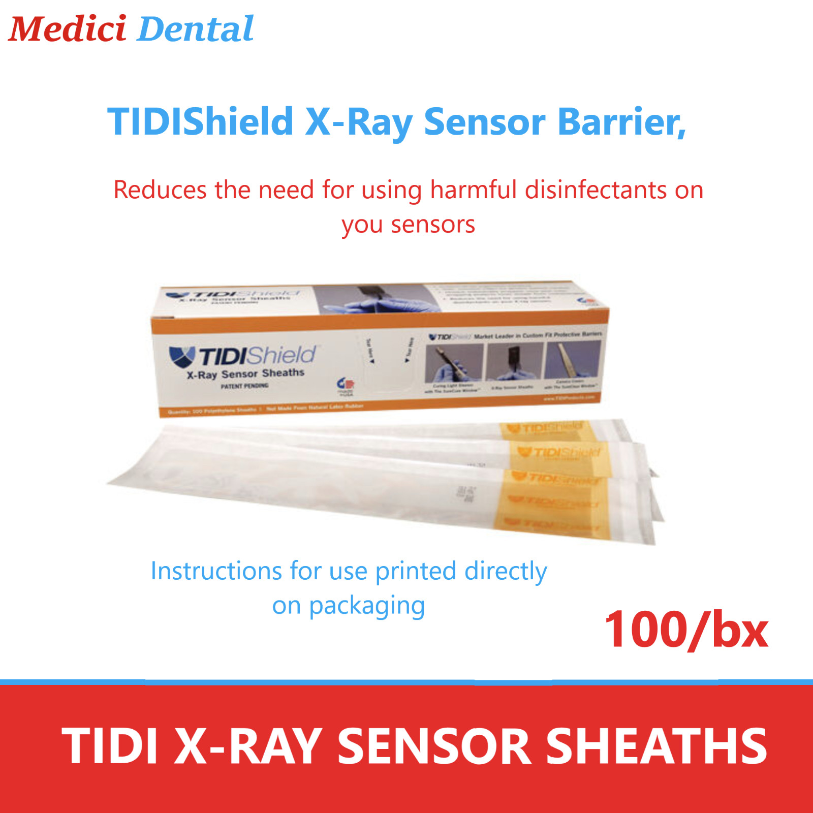 Dental TIDIShield X-Ray Sensor Sheath For: Carestream Kodak 6100 Size 2 – 20979