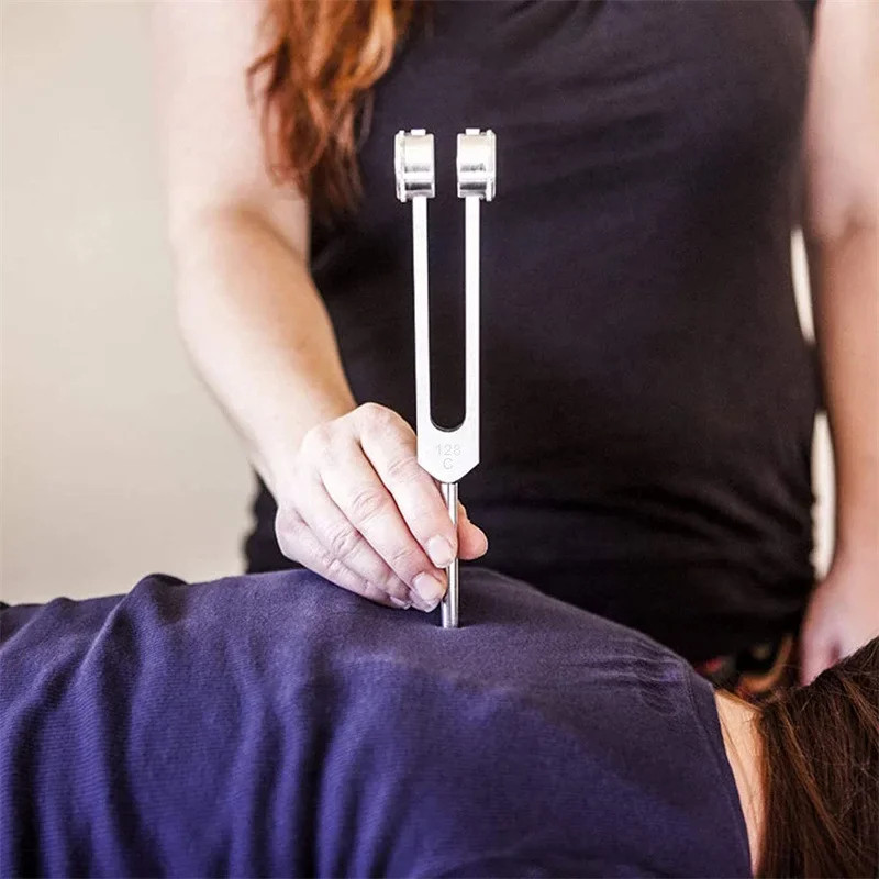 128Hz Healing Tuning Fork With Silicone Hammer Sound Therapy Musical Instrument