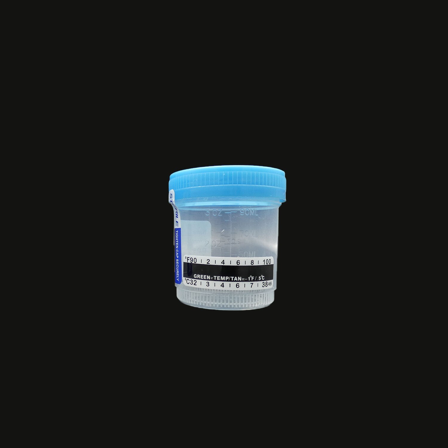 Sterile Urine Specimen Collection Cup, Temp Strip, 100/pack