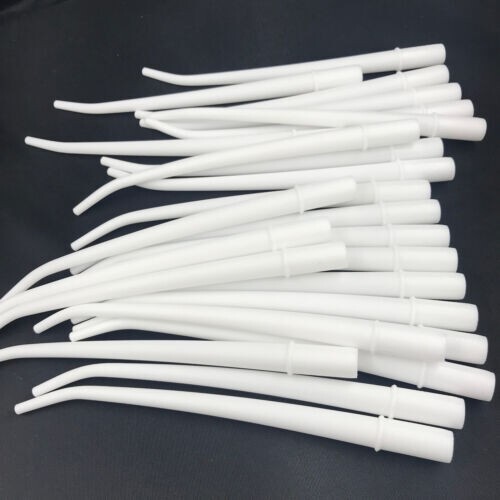 25Pcs (1 Bag) Surgical Aspirator Tips White Medium 1/8″ Dental Suction Saliva