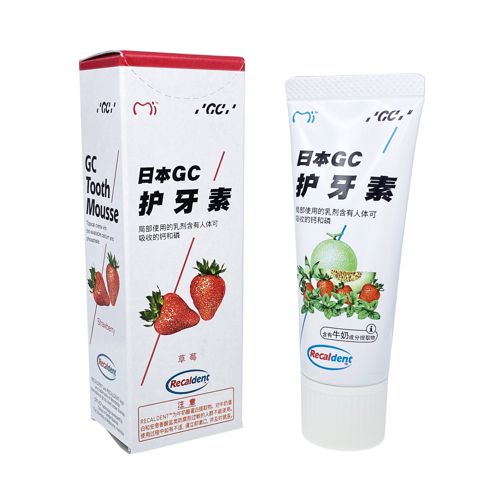 GC MI Paste Oral Topical Crème with RECALDENT 40g Tube – STRAWBERRY Flavor