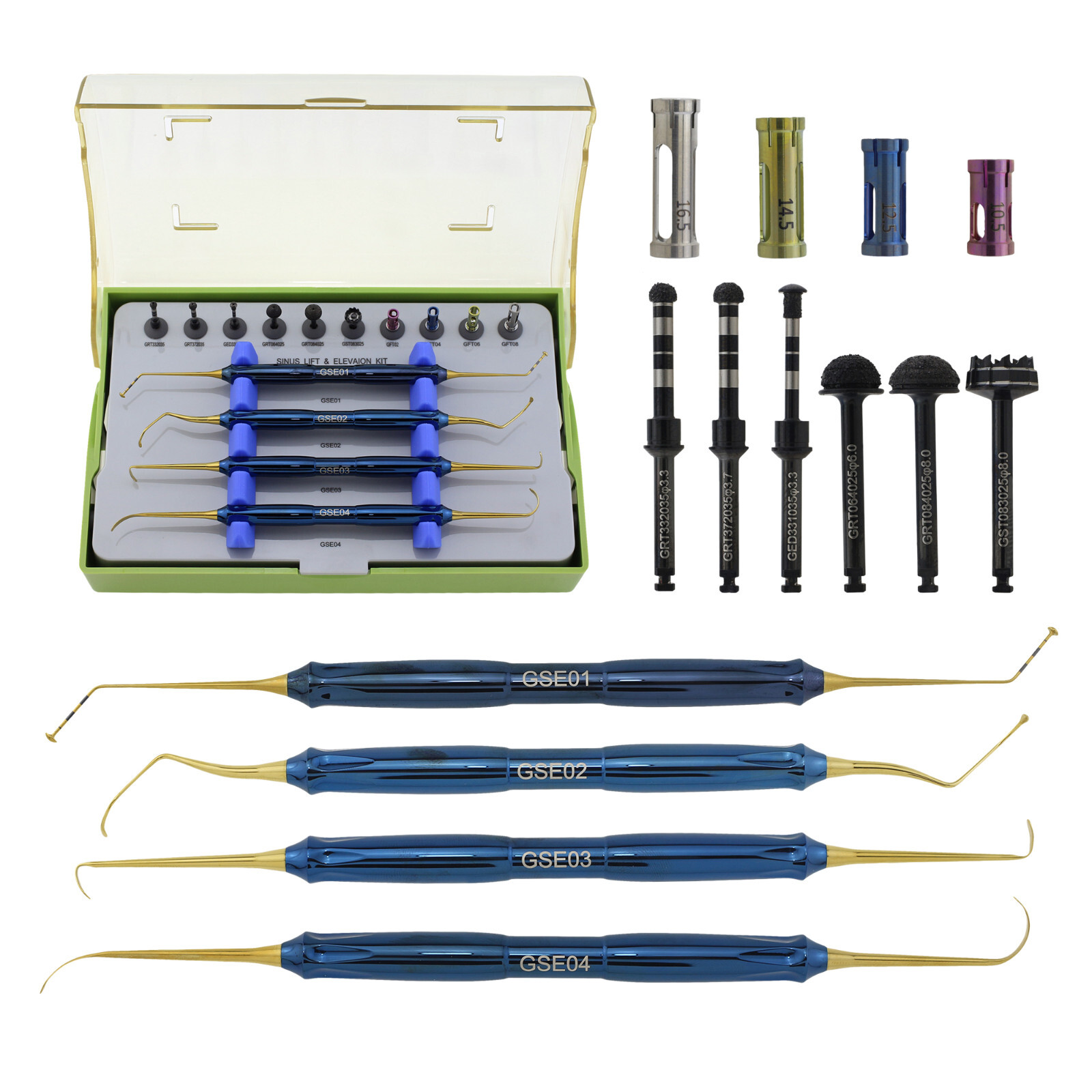 US Dental Sinus Lift Implant Kit DASK Lift Drills Stoppers Elevation Instruments