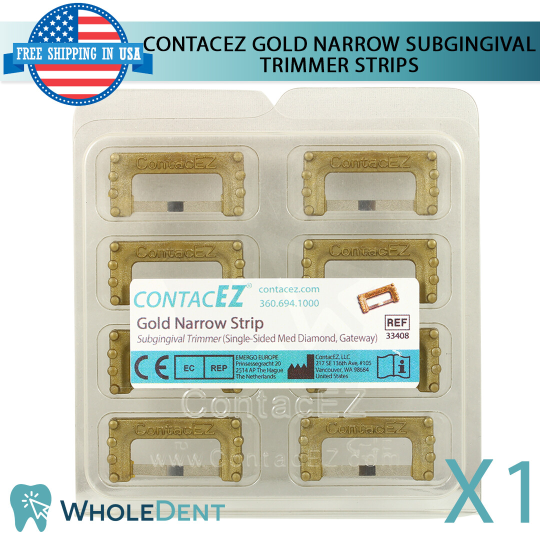 ContacEZ Gold Narrow Subgingival Trimmer 8 Strips Dental Restorative Cement
