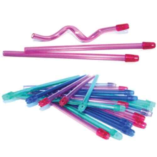SafeBasics 6″ Saliva Ejectors Clear Pink w/ Pink Tip 105/Pk