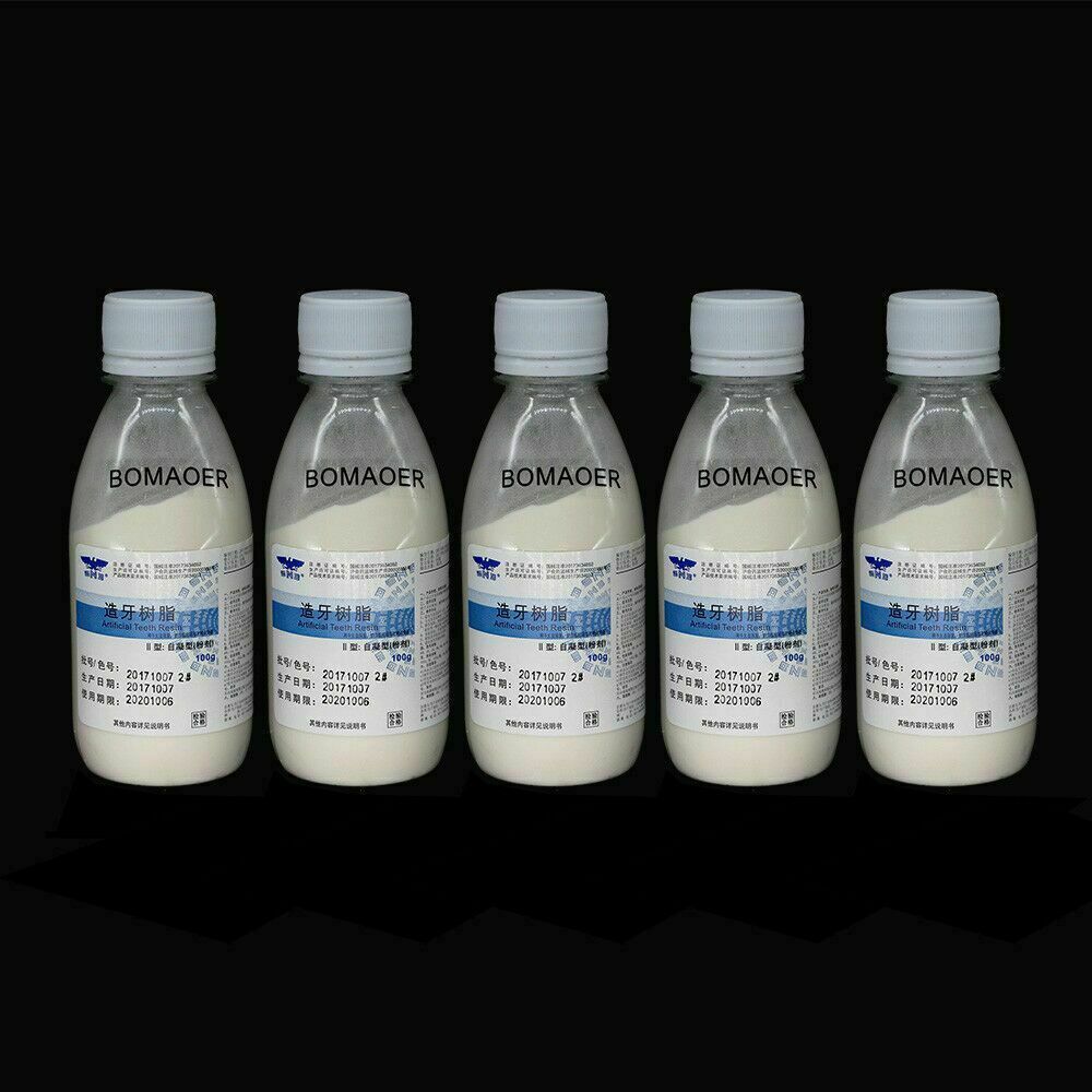 100g/Bottle Dental Self-Cure Denture Base Clear 2# Material Teeth Resin Powder