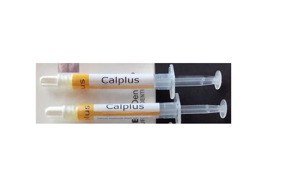 Dental CALPLUS Calcium Hydroxide Paste With Iodoform 2 x 2gm Syringe free ship,,