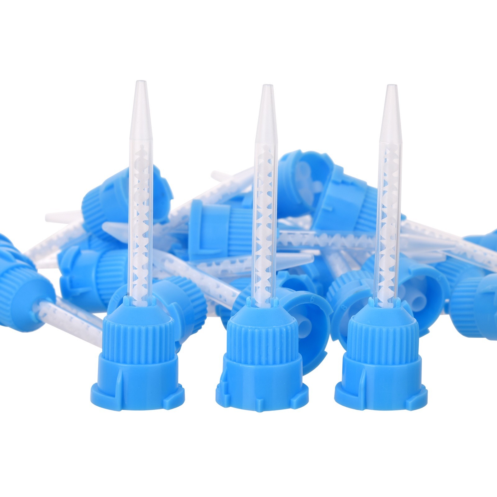 100 Dental Mixing Tips Impression Temporary C&B Material Blue/White