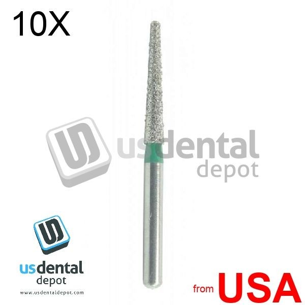 10X LOT of FG Diamond – 10pk burs TF-12C – 847-018C FG – Long Taper Fla 114893