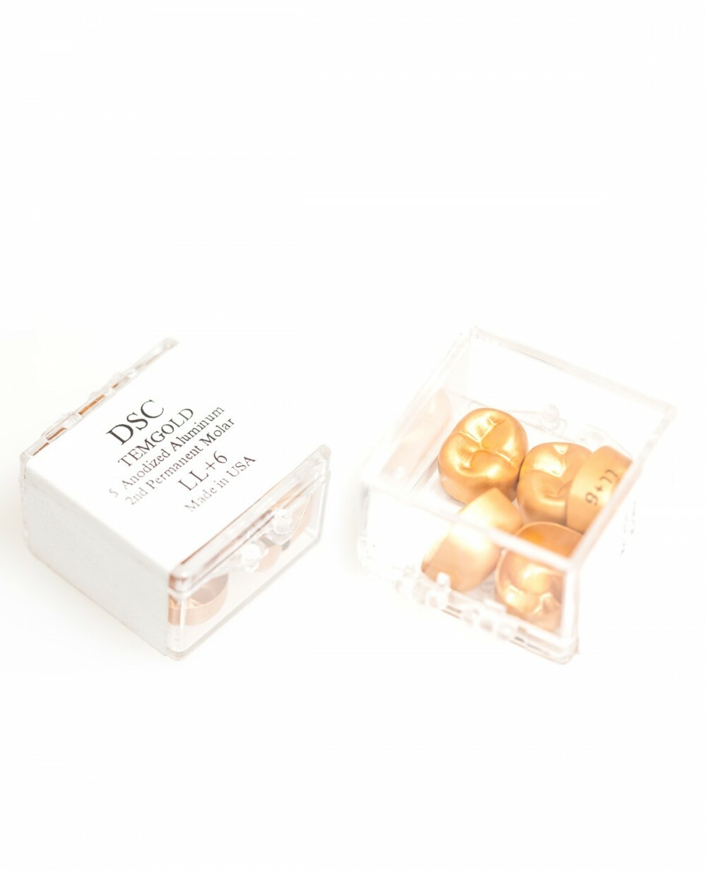 84pc TempGold First Permanent Bicuspid Gold Aluminum Temporary Crowns DSC