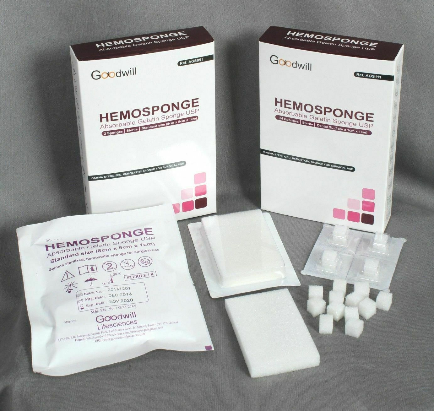5 X DENTAL HEMOSPONGE ABSORBABLE GELATIN SPONGE USP STERILE 32 SPONGE