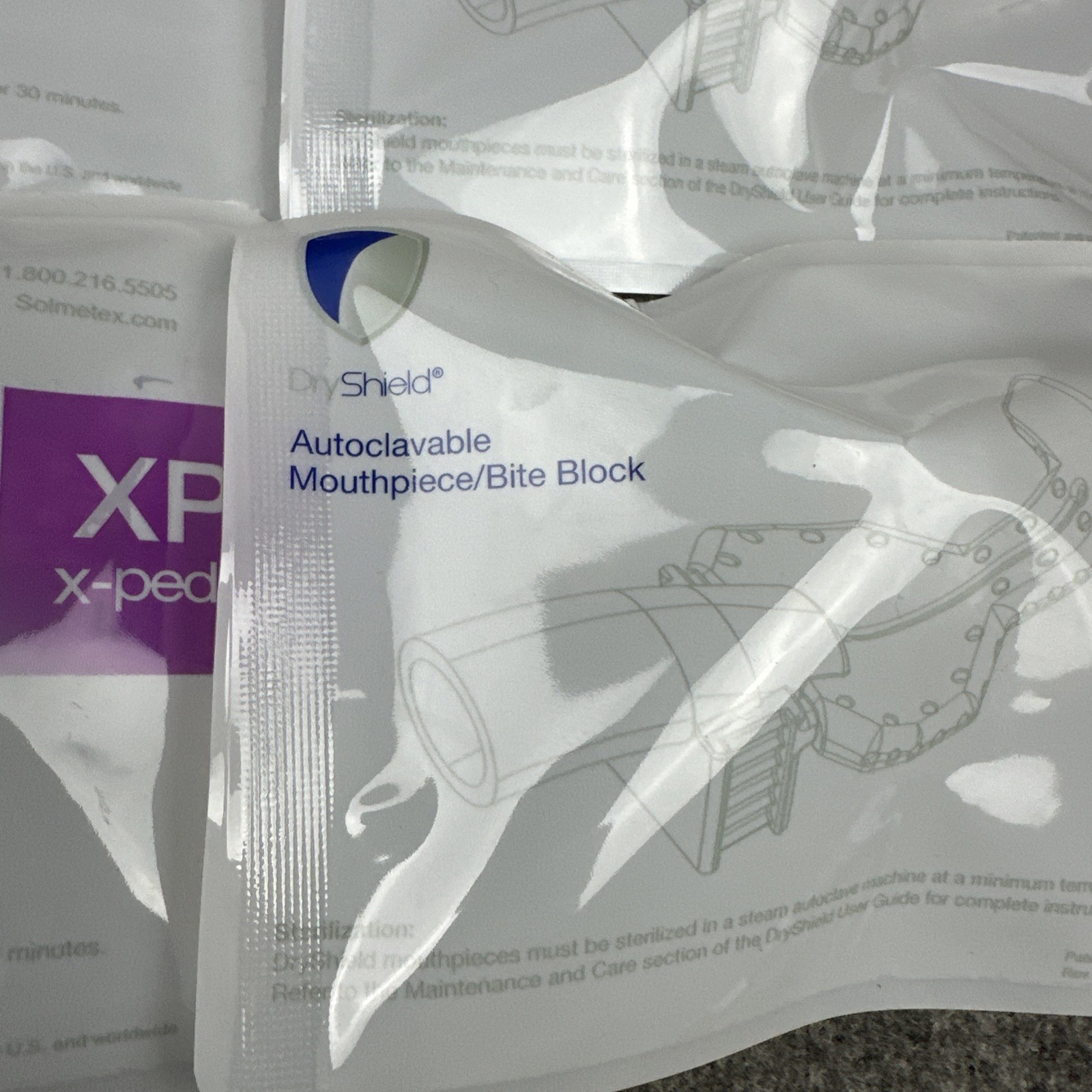 4 Pack Solmetex DS-MPX-001 DryShield Mouthpiece Autoclavable X-PEDO