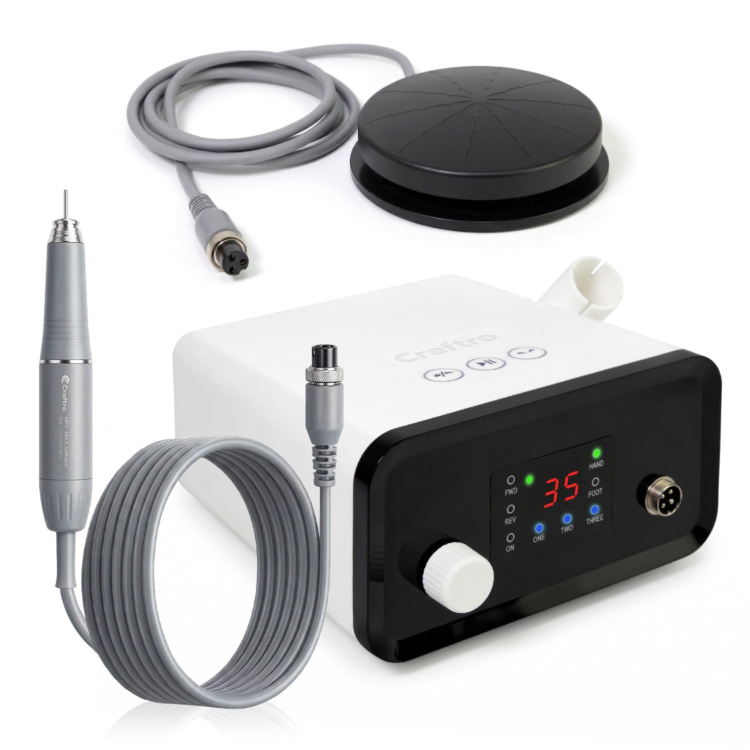 Craftro VK-MM2 50K RPM Brushless Desktop Micromotor for Dentist Dental Lab White