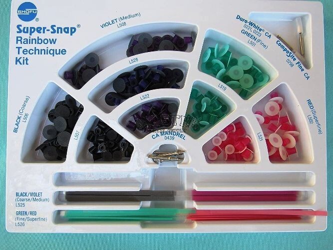 3 x SHOFU Dental SuperSnap Rainbow Technique Kit Ca Finishing & Polishing System