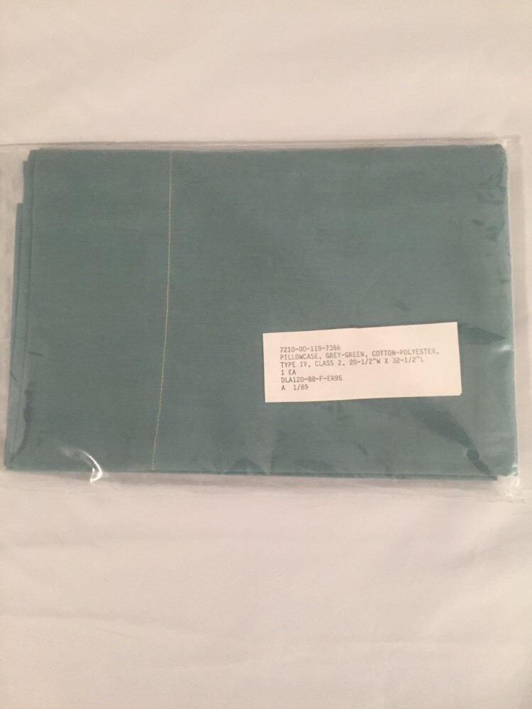 QTY 2, NEW Cotton Polyester Pillowcase Military Medical 20.5″ x 32.5″ Green