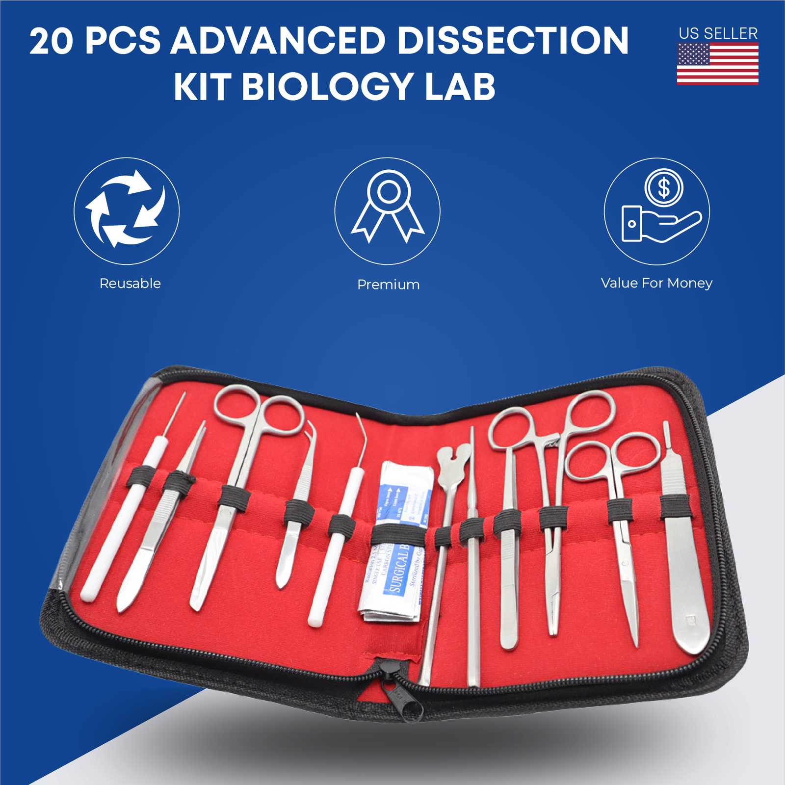 21 Pcs Dissecting Kit Medical Biology Lab Anatomy Student Surgical Instruments
