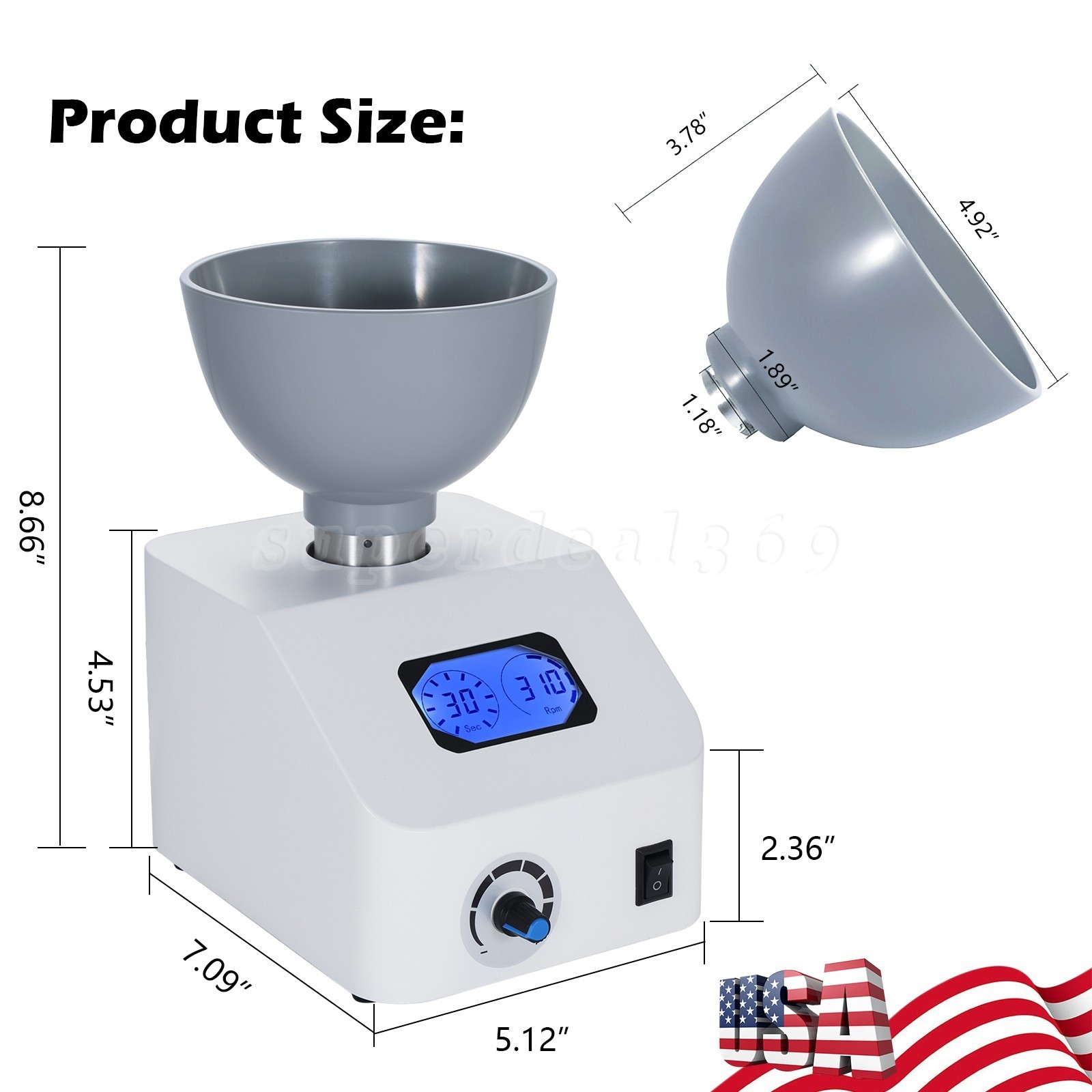 Dental Lab Alginate Mixer Impression Materials Gypsum Mixing Machine USA