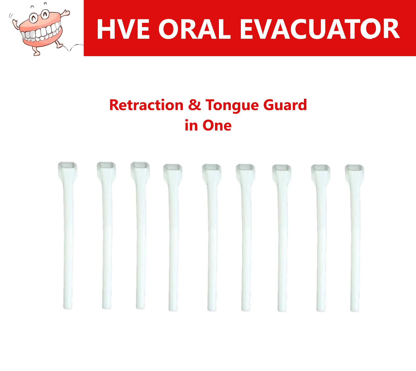Dental HVE Tips HVE ORAL EVACUATOR Retraction & Tongue Guard in One Upto 100/Pk
