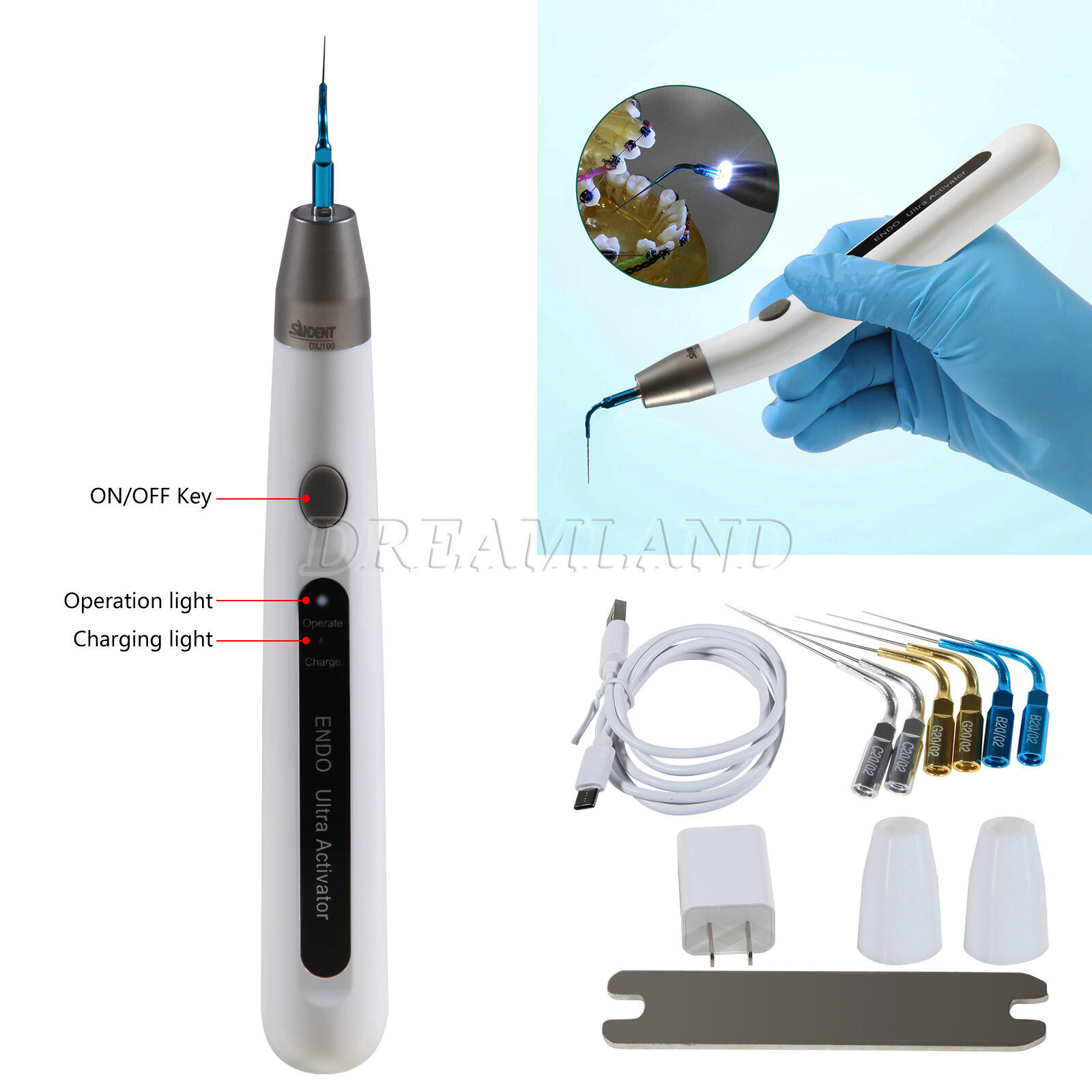 Dent Endo Ultra Activator Ultrasonic Endo Irrigator Root Canal Handpiece Tip