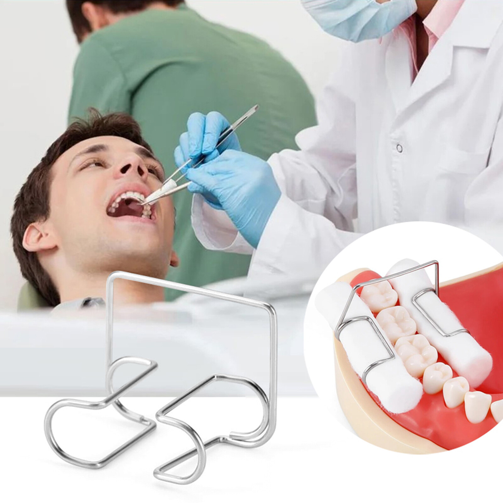 Dental Cotton Roll Holder Stainless Steel Surgical Isolating Teeth Clip Holders