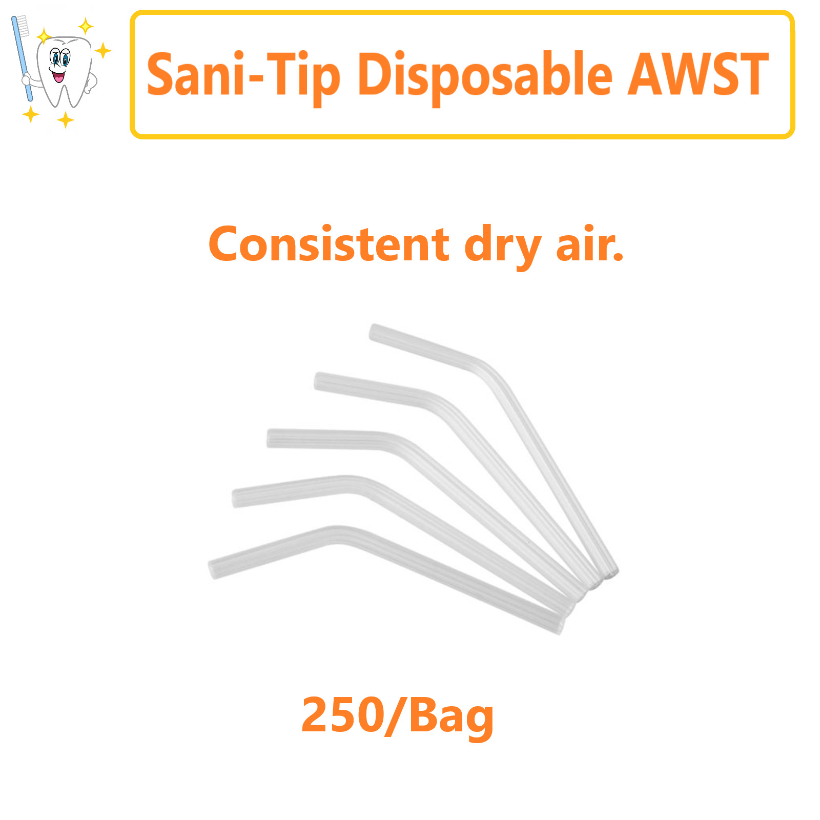 Dental SANI-TIP Air Water Syringe Tips Clear 3 Way Air Syringe Tips (250pcs/bag)
