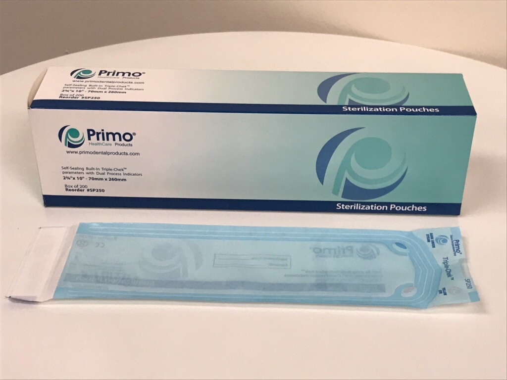 Primo Triple Chek Sterilization Pouch 2.75 x 10 (200) Bags Dental Tattoo Nail