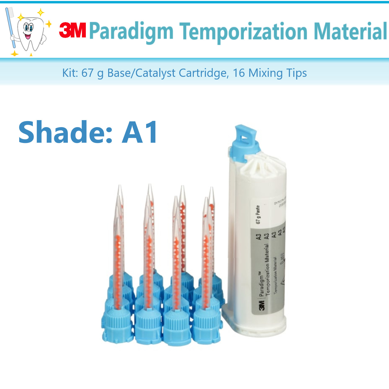 Paradigm Temporary Crown & Bridge Material A1, 50ml Cartridge, 16 Tips 46993