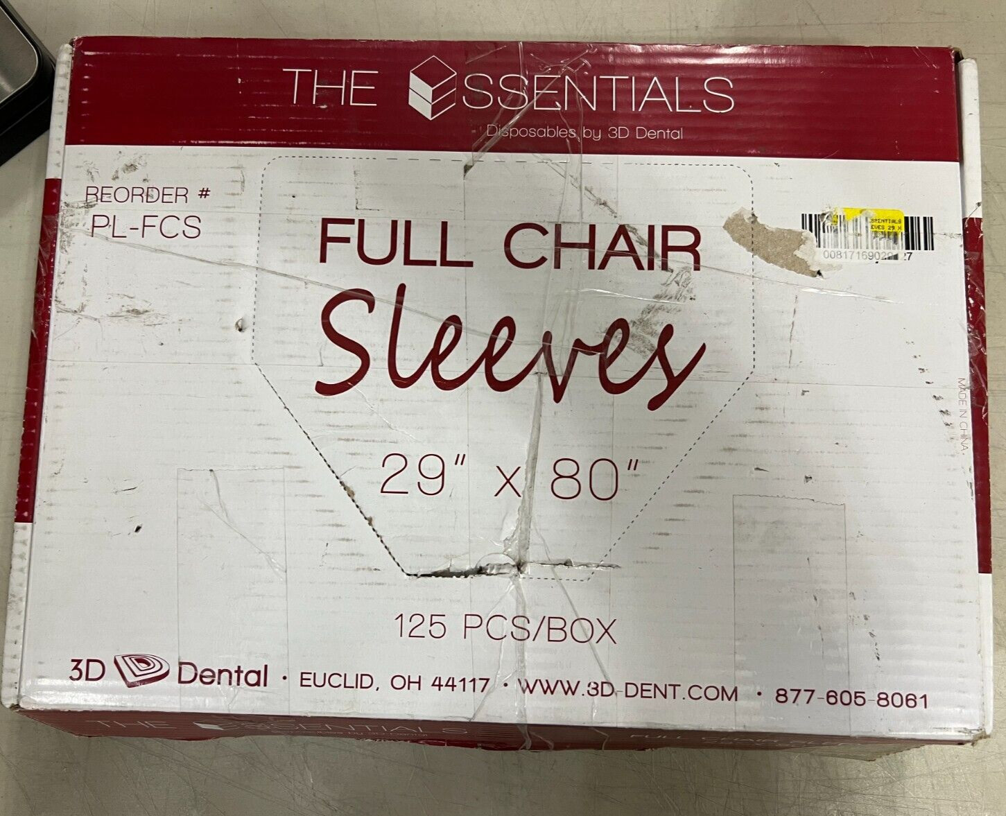 (QTY 125) THE ESSENTIALS Dental Chair Barrier Sleeves Full 29″ X 80″